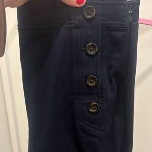 Ann Taylor Navy Button Pants 8